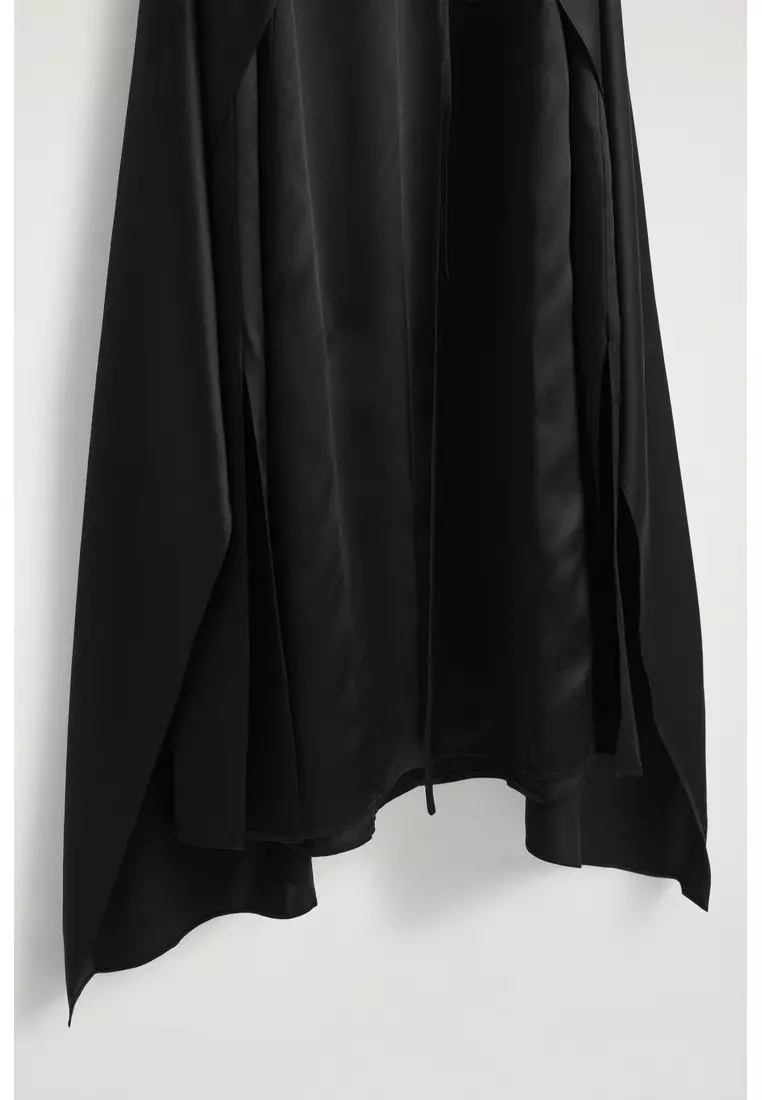 WRAP-FRONT SILK MAXI DRESS