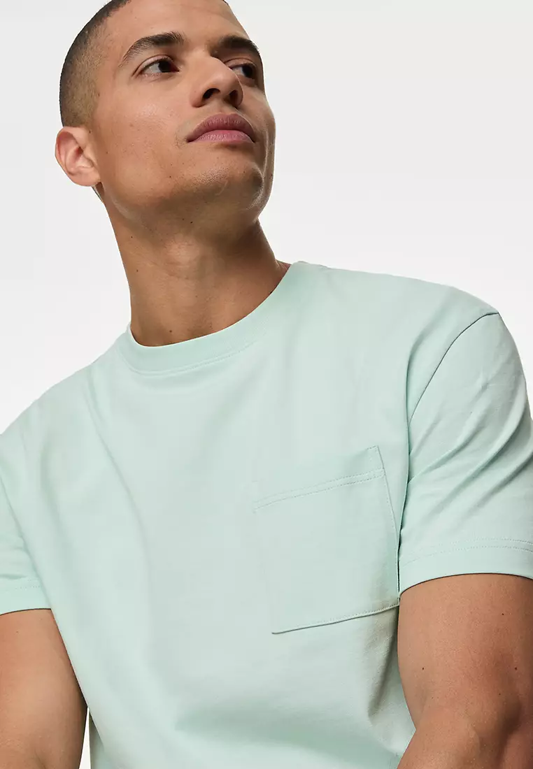 Pure Cotton Midweight Pocket T-shirt