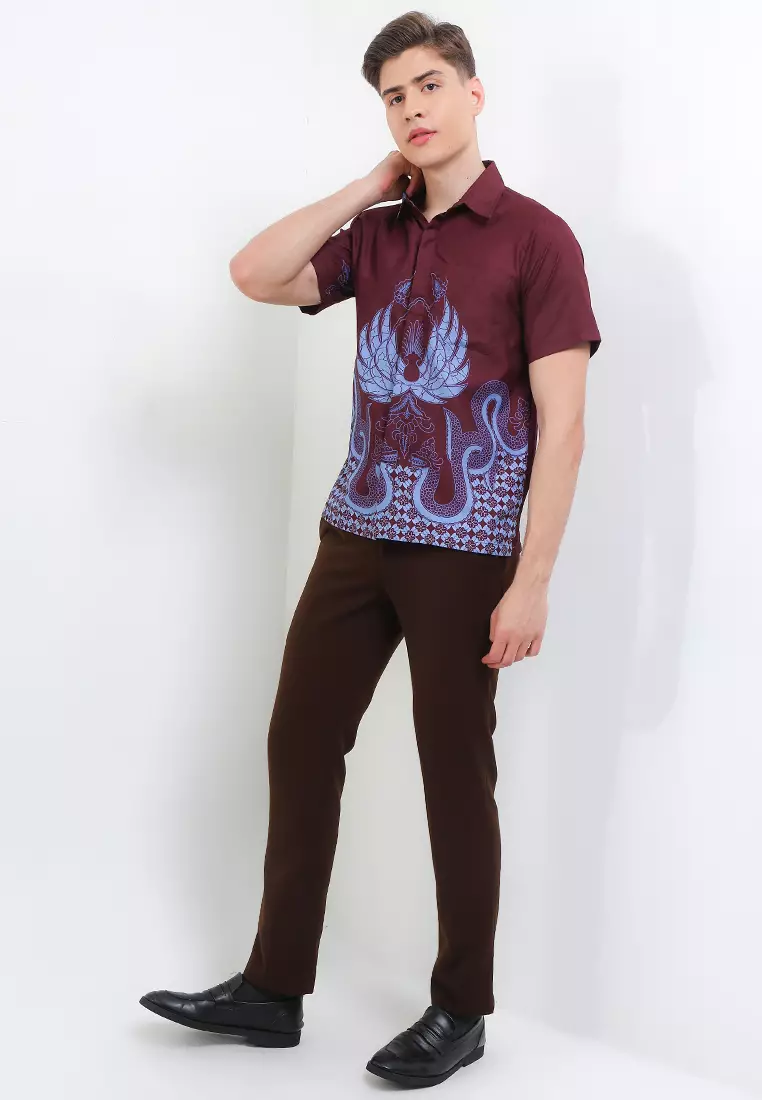 Tohpati Kemeja Batik Exclusive Premium Pria Casual Modern Lengan Pendek