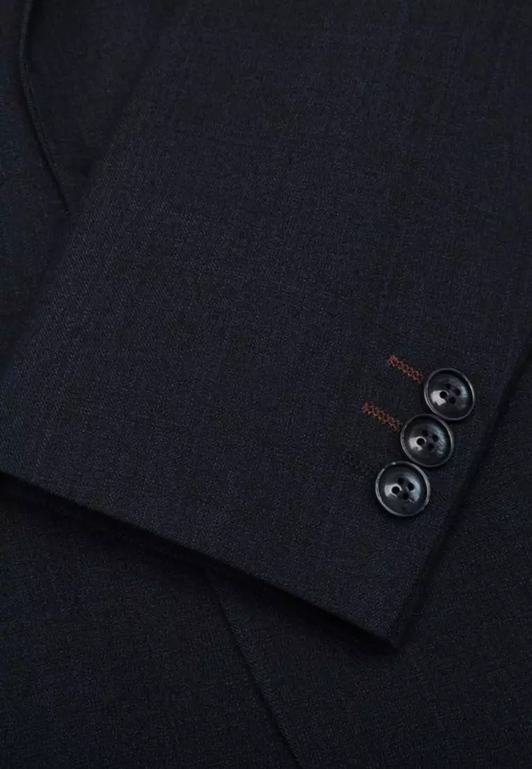 Anti-Bacterial Slim Fit Textured Suit Blazer