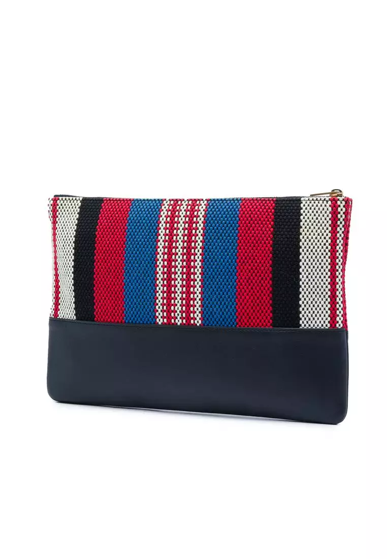 Pre-Loved Celine Canvas Striped Solo Pouch
