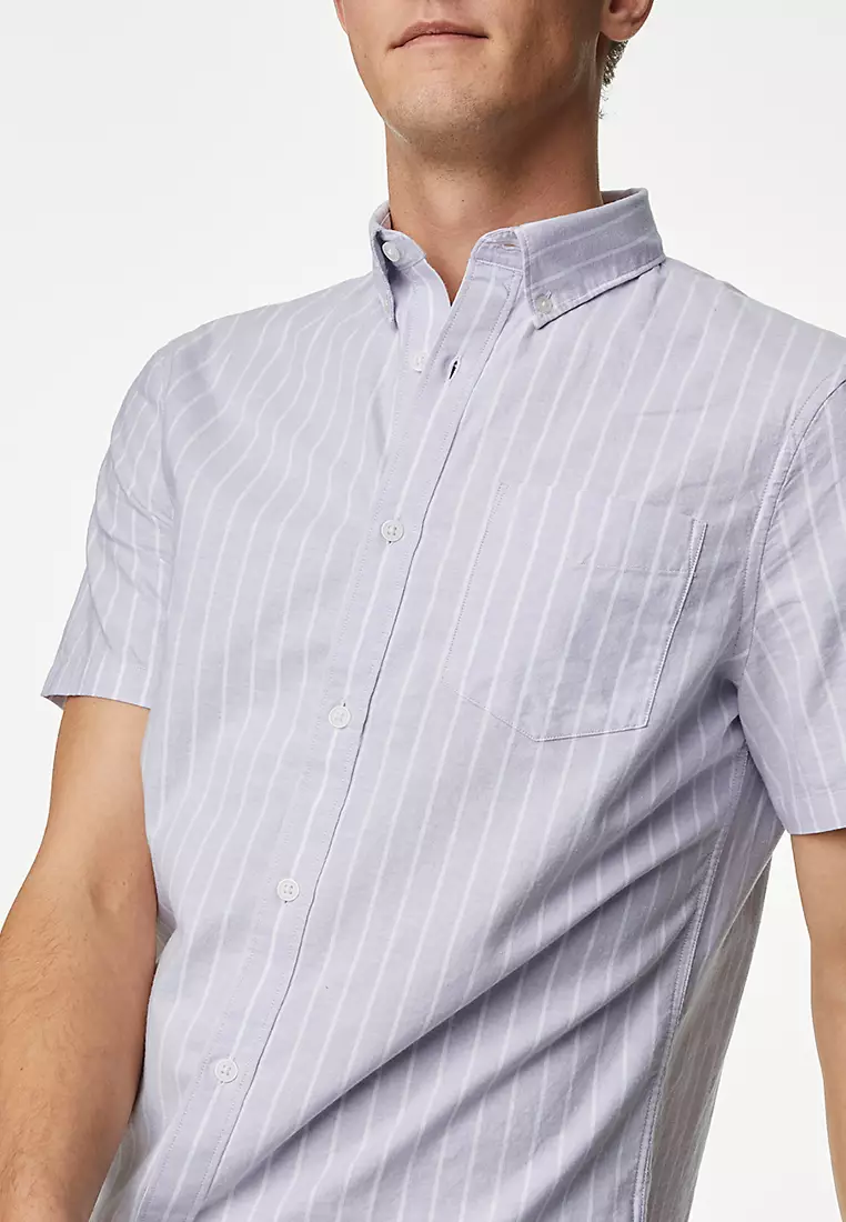Pure Cotton Striped Oxford Shirt