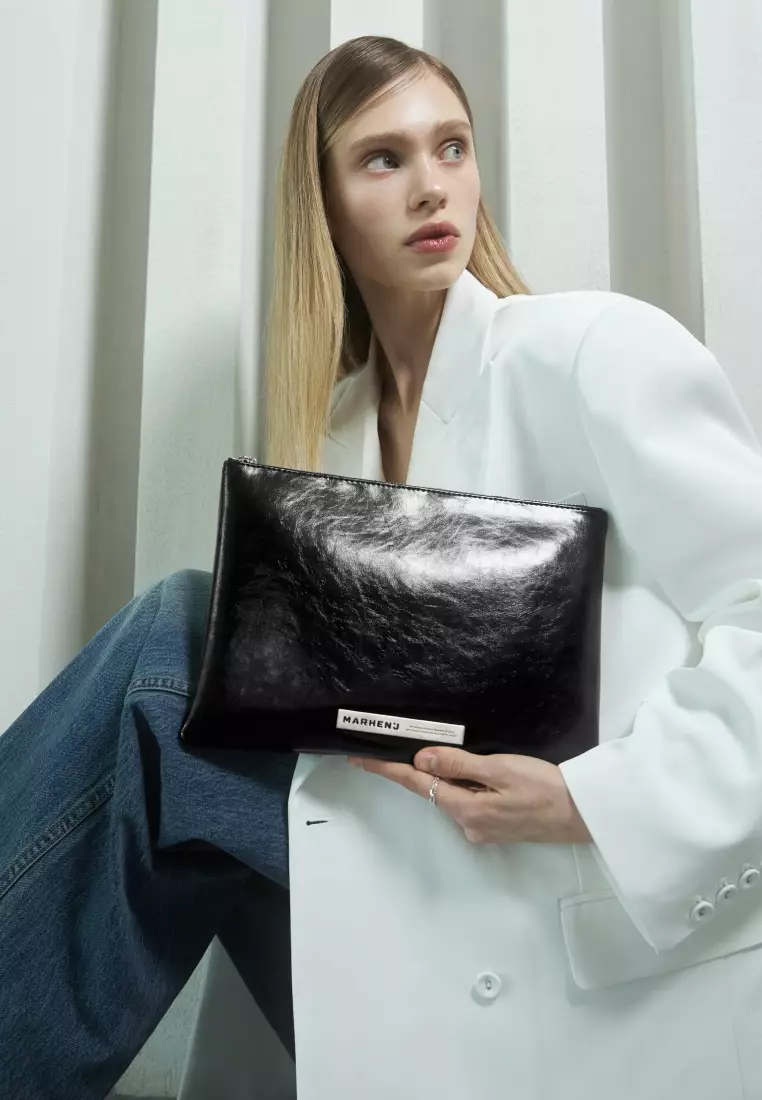 JACK Clutch Vegan Leather Pouch Black