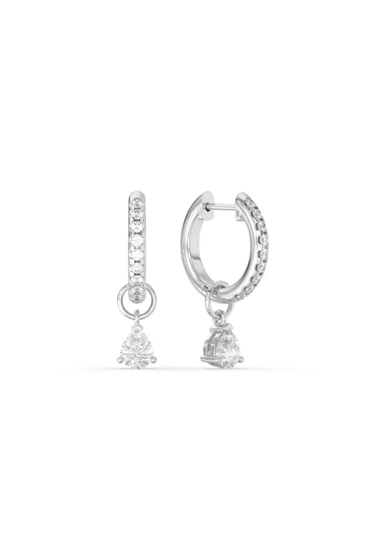 Multiway Lab Grown Diamond Mini Hoop Earrings with Pear Drop in 14K White Gold D/E-VVS/VS (0.93ct TDW)