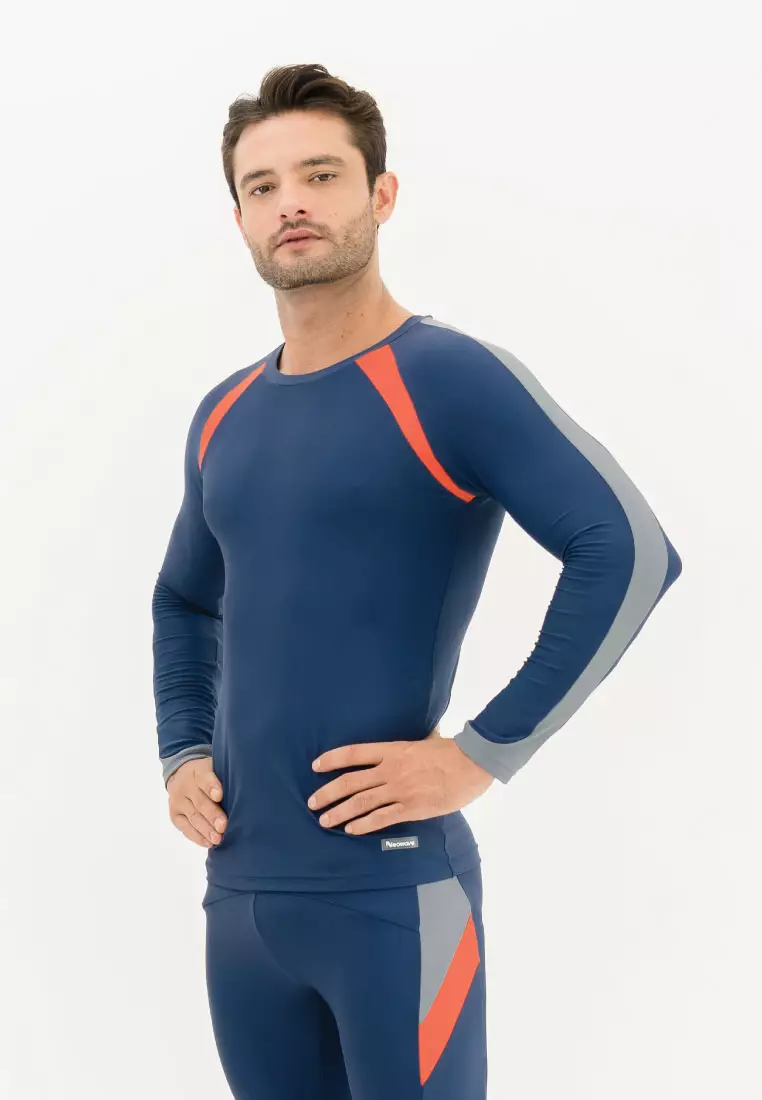 Neowave Darius Long-Sleeves Men Rashguard, Baju Renang Pria - Navy