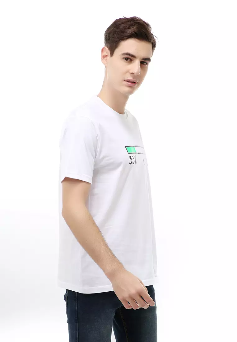 Jack T-Shirt Atasan Kasual Kaos Pria Life Lengan Pendek Material Cotton ORIGINAL - White