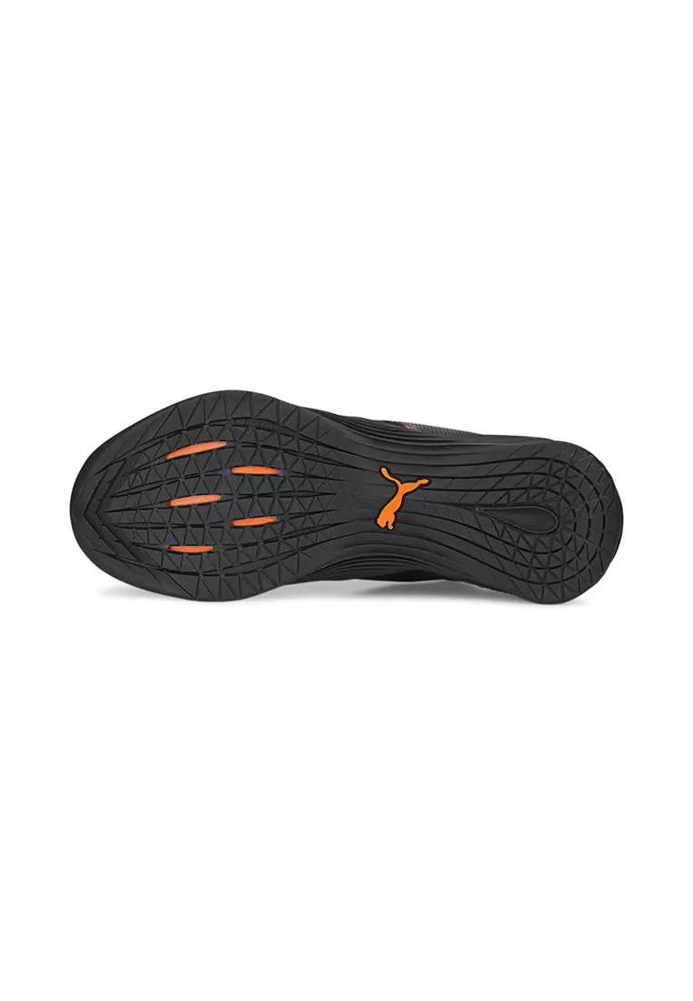 Puma orange and best sale black shoes