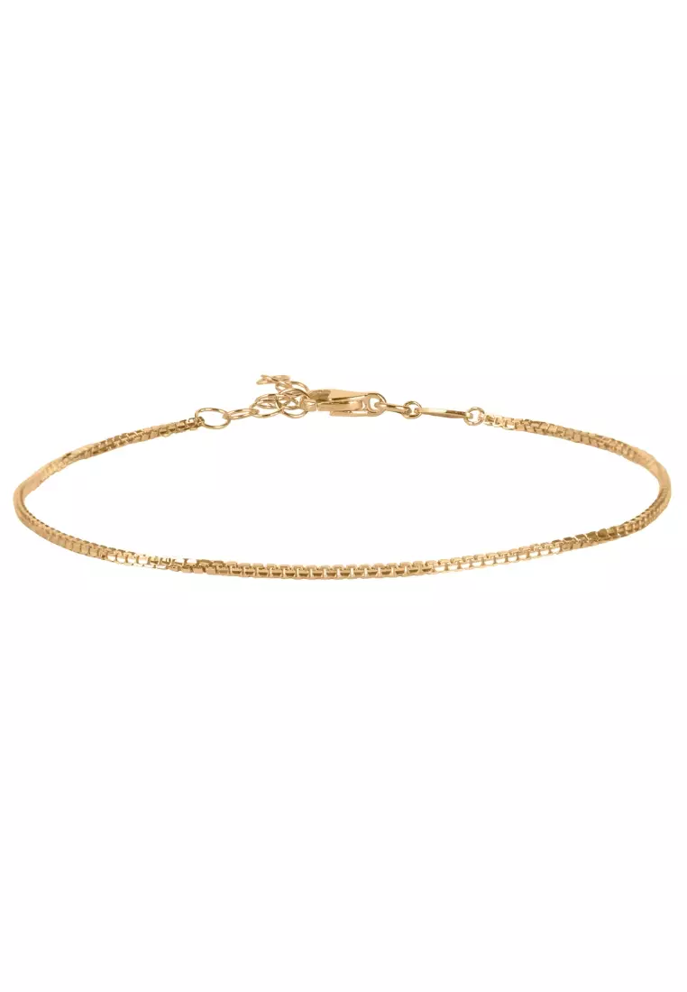  Bold Box Chain Bracelet 14k Gold 