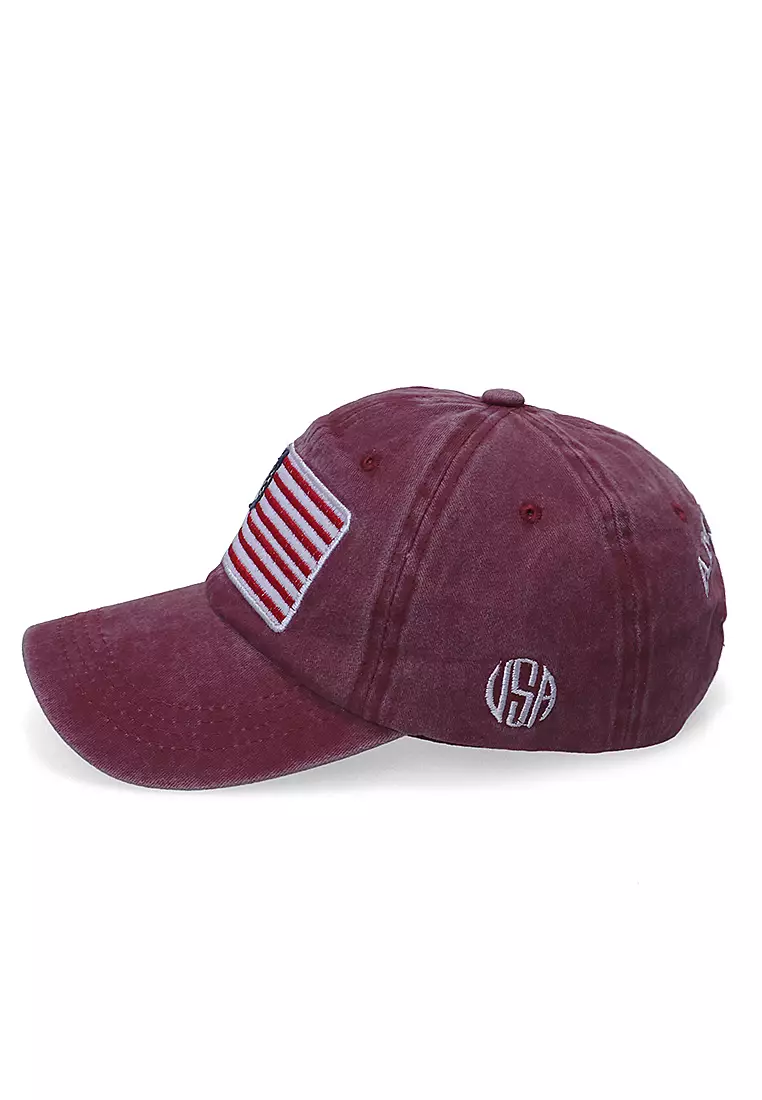 Drsh Topi Baseball Unisex Casual Sport USA Adjustable Material Cotton ORIGINAL - Red