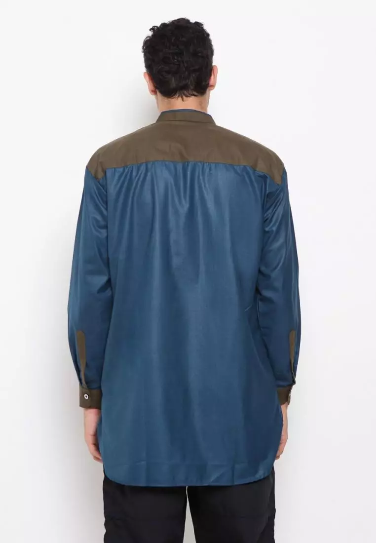 Zayidan Baju Koko Gamis Muslim Pria Hanafi - Hijau Tosca