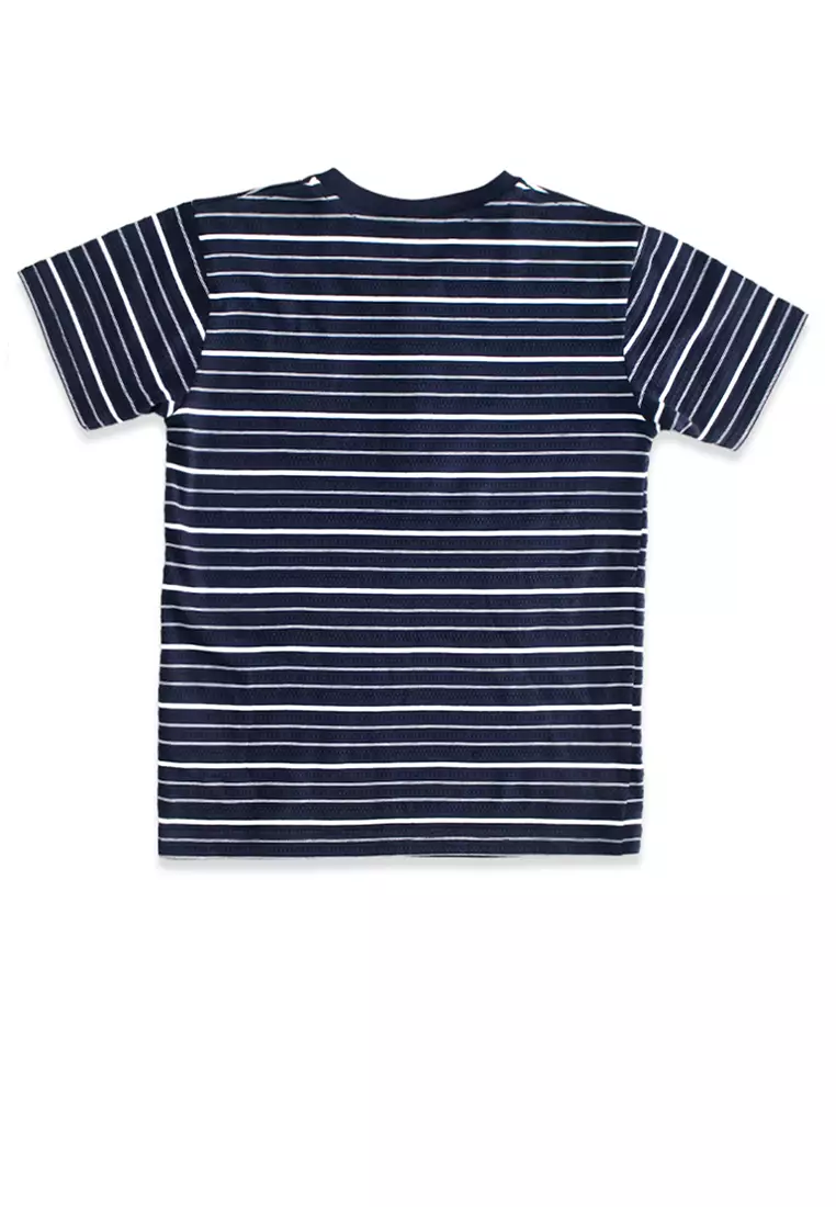 Polo Shirt/ Kaos Polo Anak Laki/ Rodeo Junior Navy Stripe Henley Tshirt