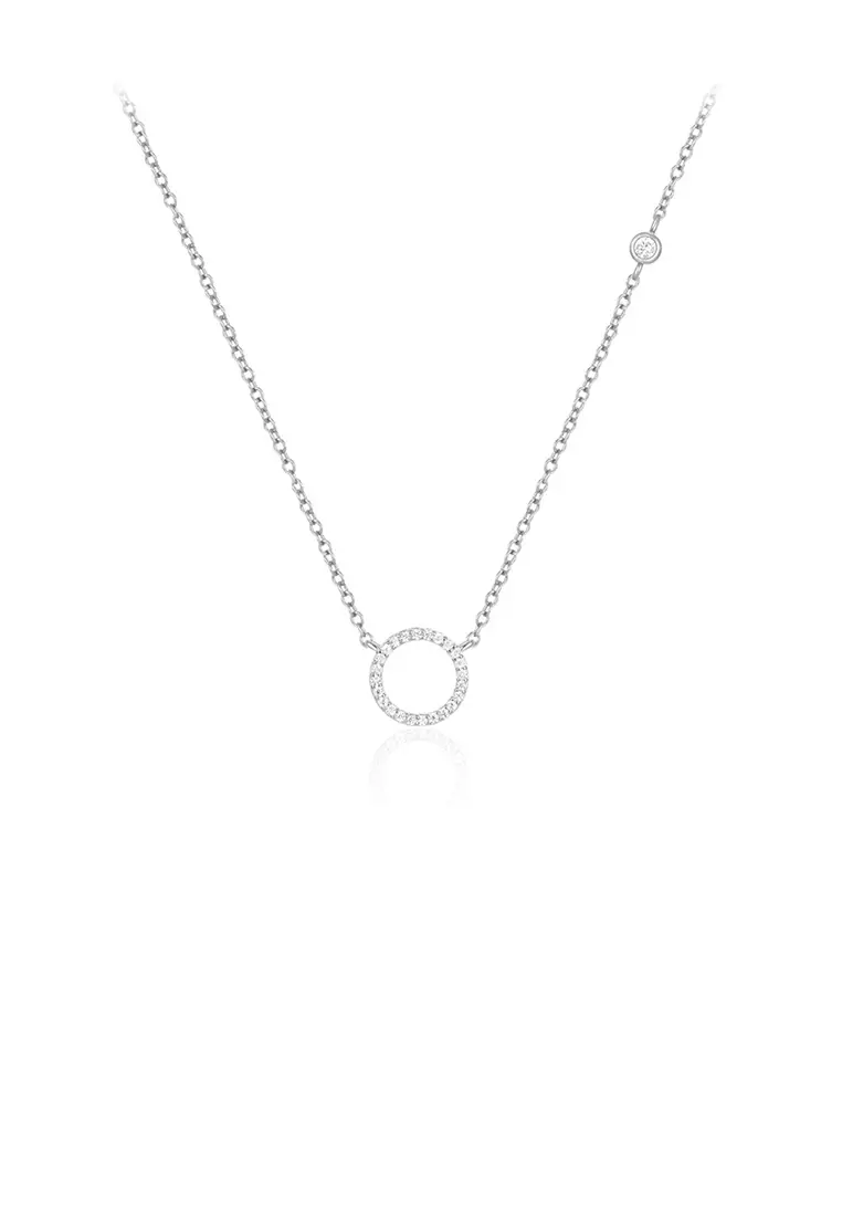 White gold shop diamond circle pendant