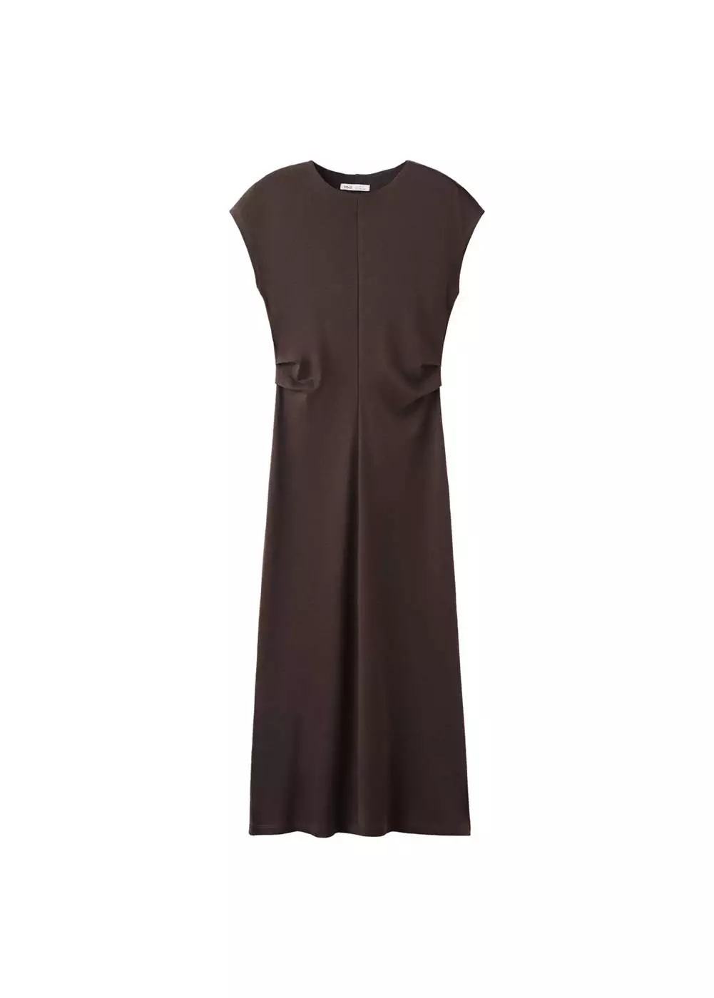 Gaun midi dengan detail drape