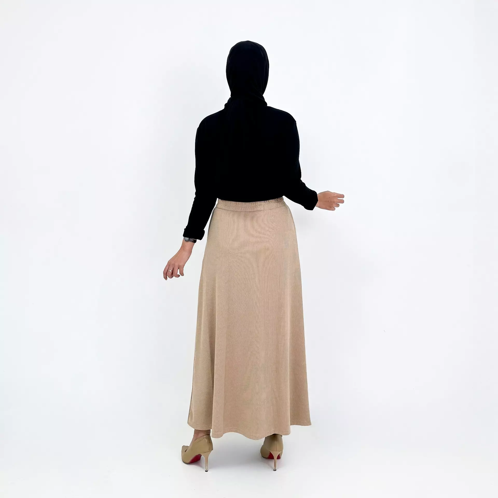 Longskirt Corduroy Ani [COKLAT] Rok Panjang Wanita Knit