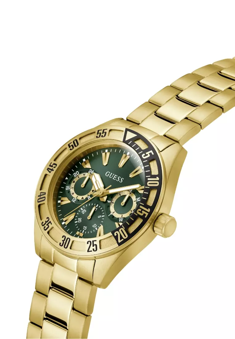 Guess Sport Gold Stainless Steel Analog Quartz Watch For Men GW0904G2