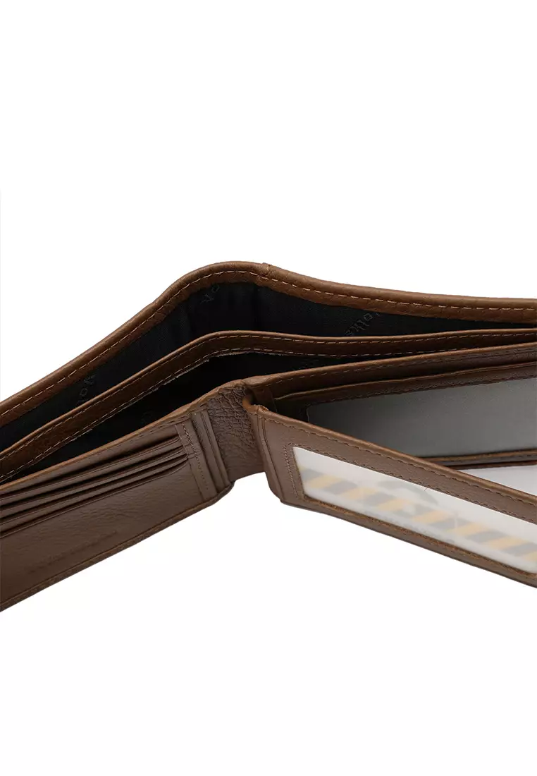 Kulit Genuine Dompet Pendek Pria (Men's RFID Genuine Leather Bi Fold Center Flap Short Wallet)