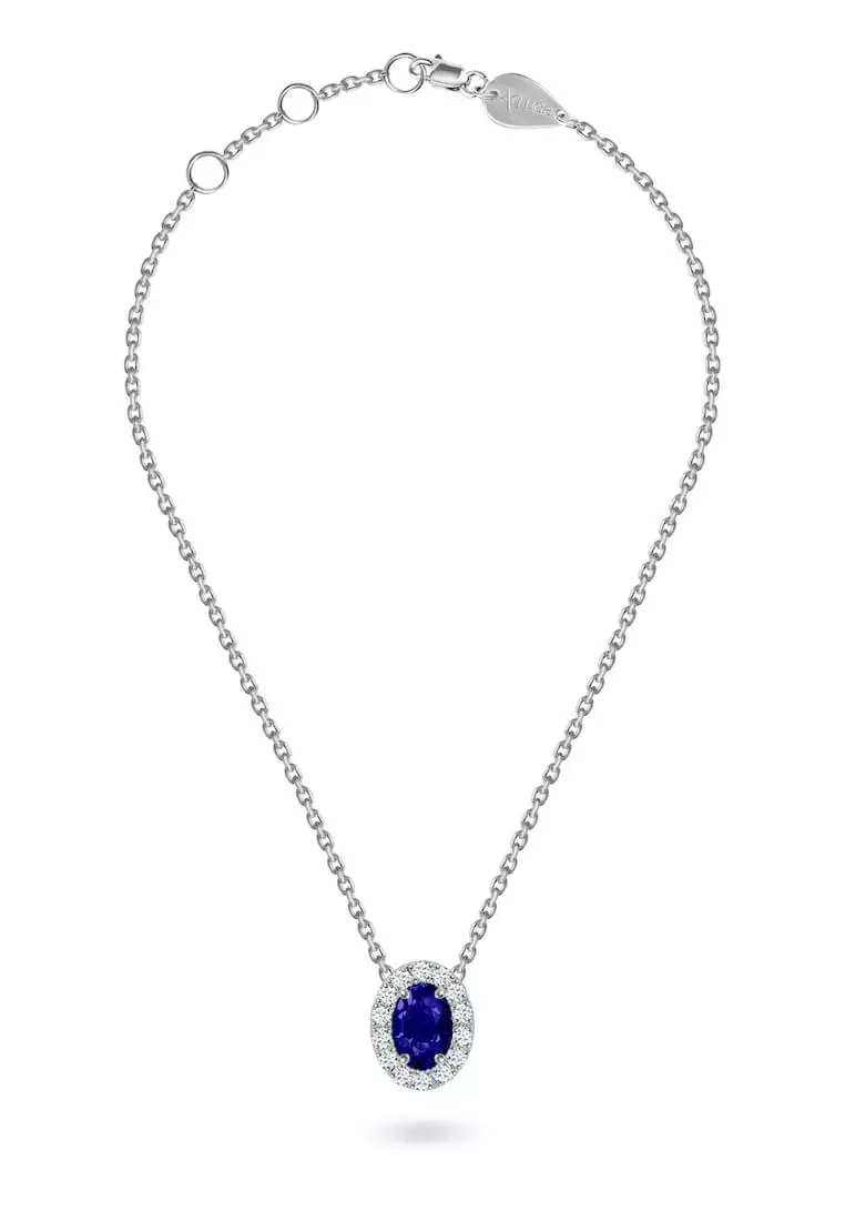 Buy Aquae Jewels Necklace Princess on Precious Stone 18K Gold and ...