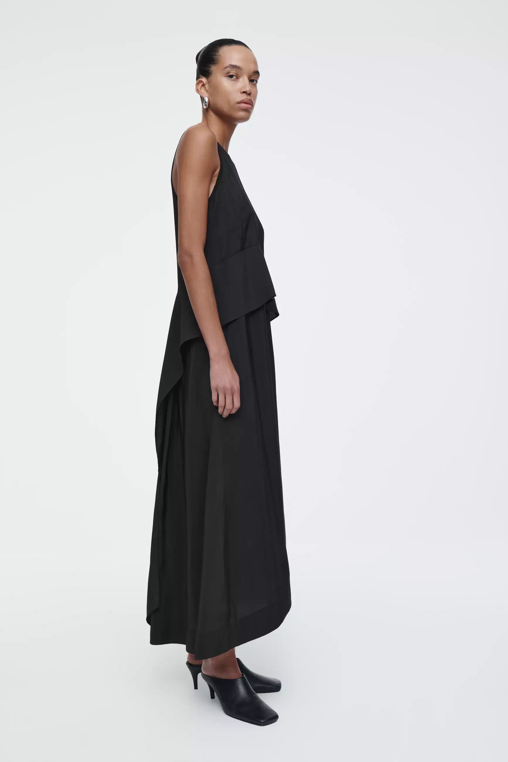 Panelled Tie-Detail Maxi Dress