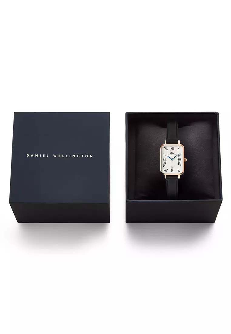 Quadro Roman Numerals Date Sheffield White Rose Gold Women Watch stainless steel leather strap watch DW Official Authentic Original