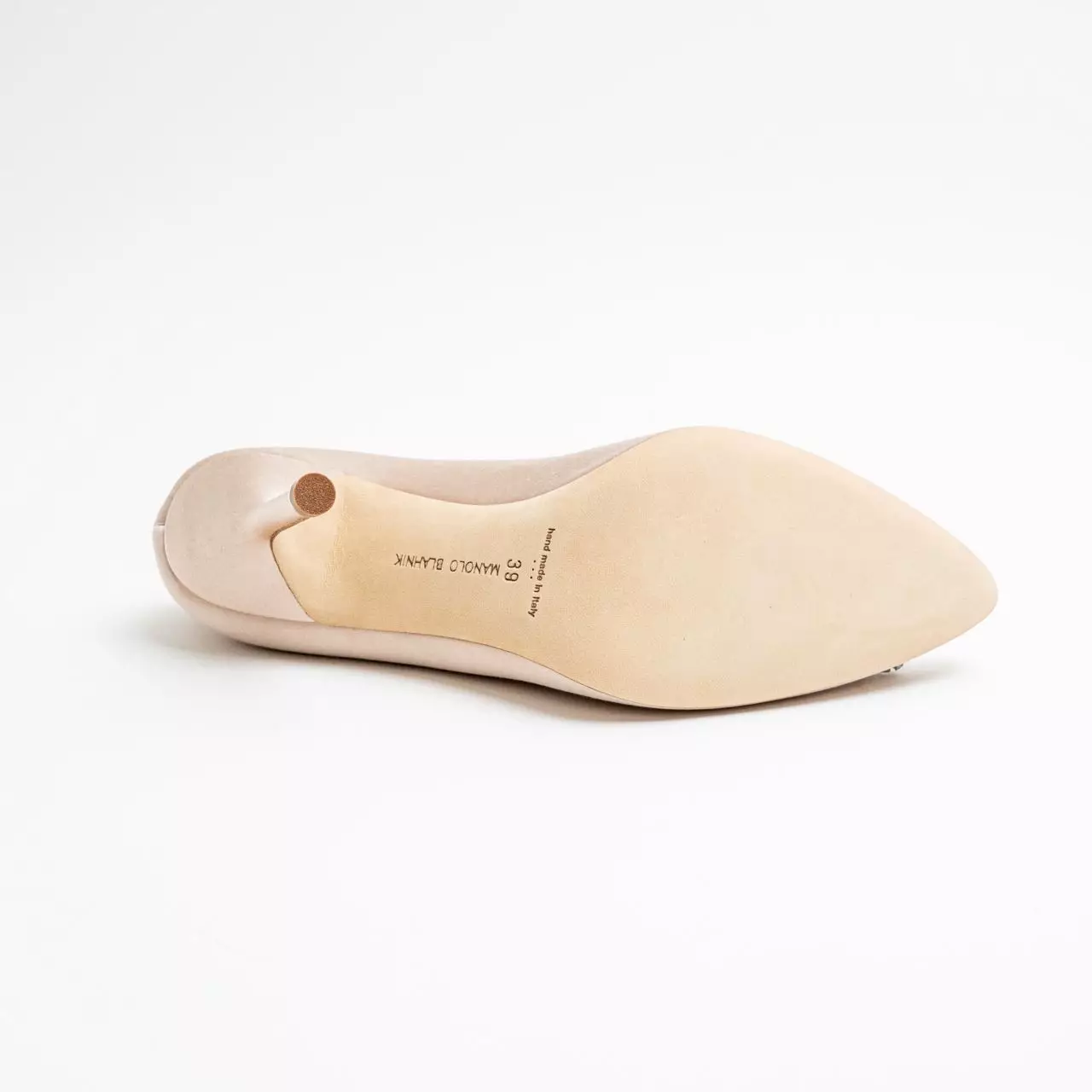 Hangisi 105 Satin Pumps with CLC Crystal Buckle Dark Nude