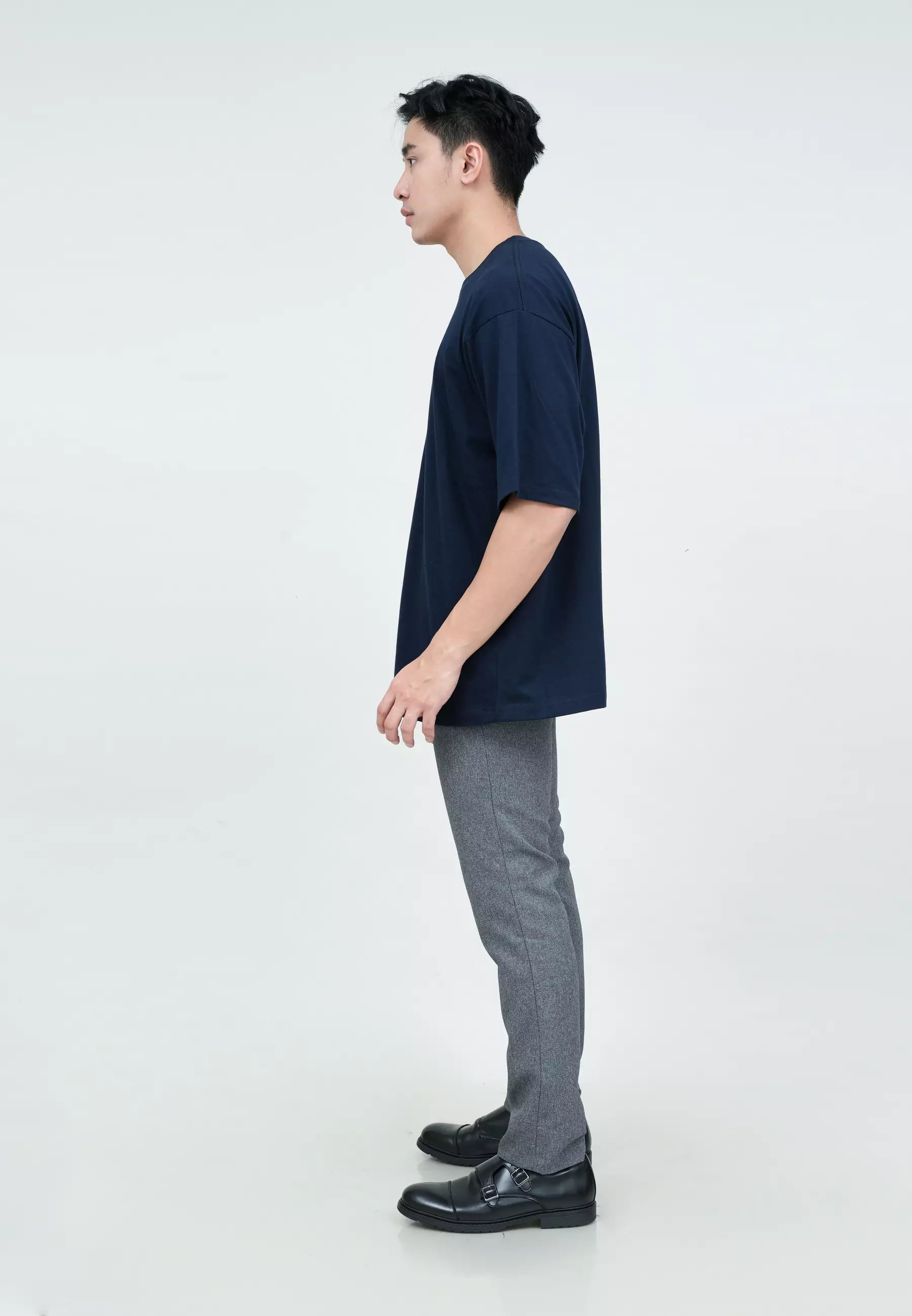 Houseofcuff Kaos Oversized T-shirt Pria Unisex Tebal Oversize Navy