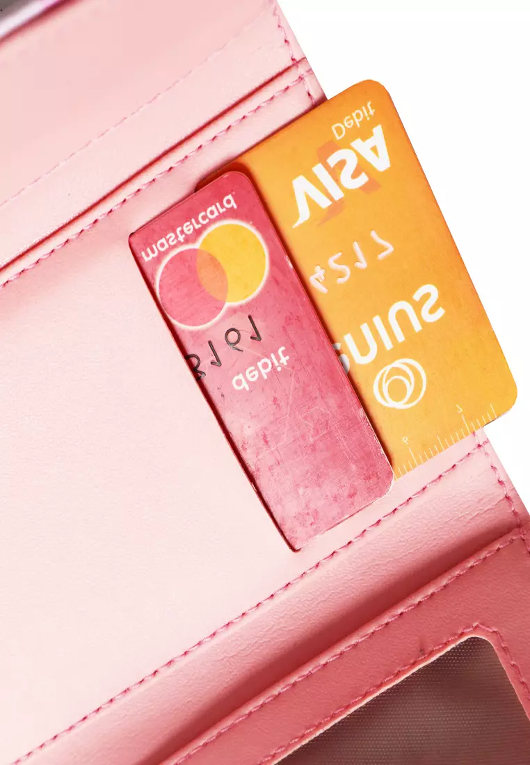 AMC03 Dompet Wallet Kalung Id Card Angel B Pink