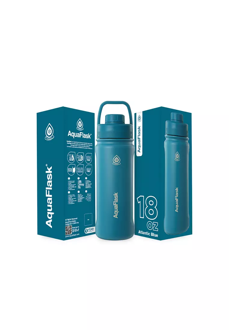 18oz Atlantic Blue New Sports Lid Bottle Wide Mouth Vacuum Insulated Stainless Steel Drinking Water Bottle