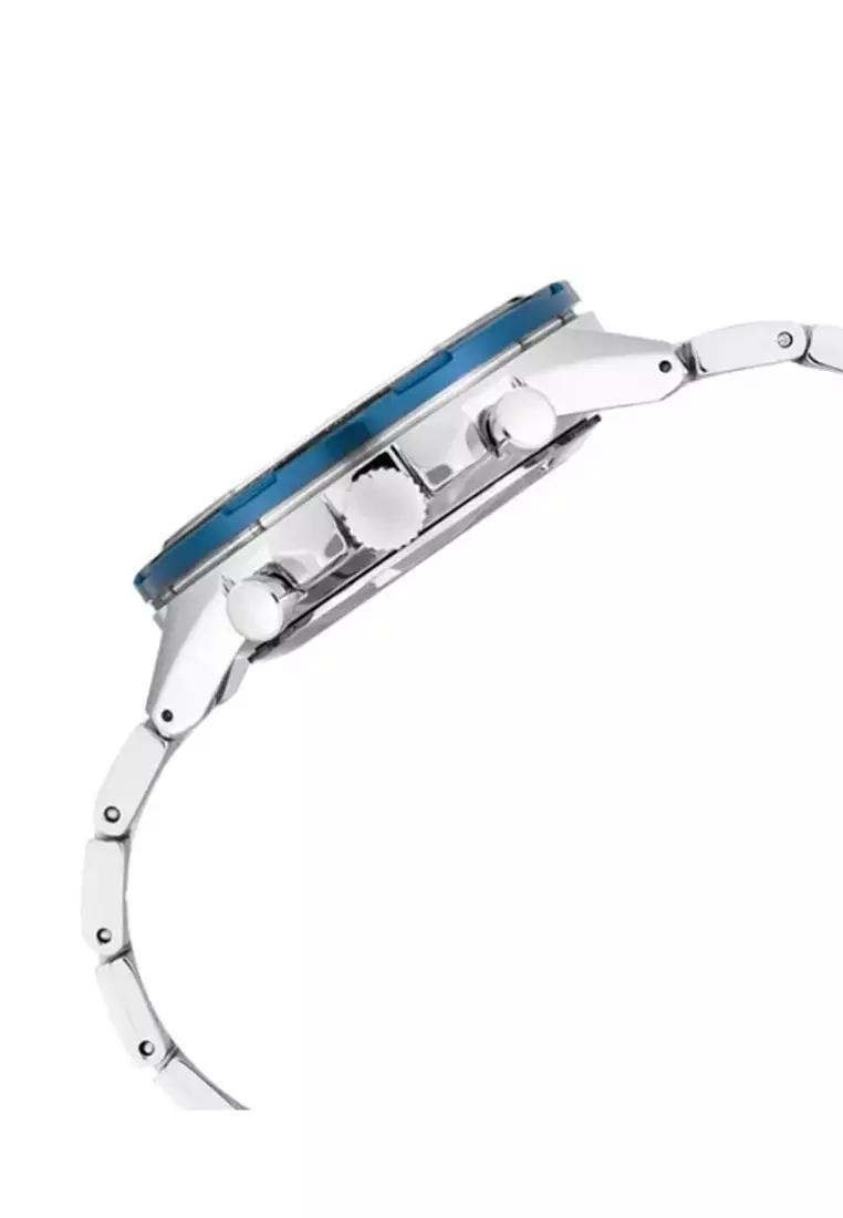 Jam Tangan Seiko SSB453 SSB453P1 Strap Stainless Steel Silver Chronograph Men Discover More Blue Dial Color Original Garansi Resmi