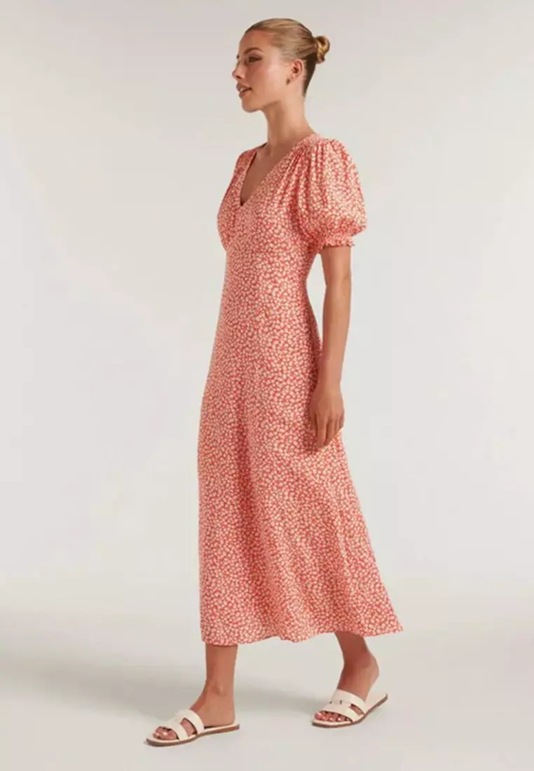 Sloane Puff Sleeve Midi Dress