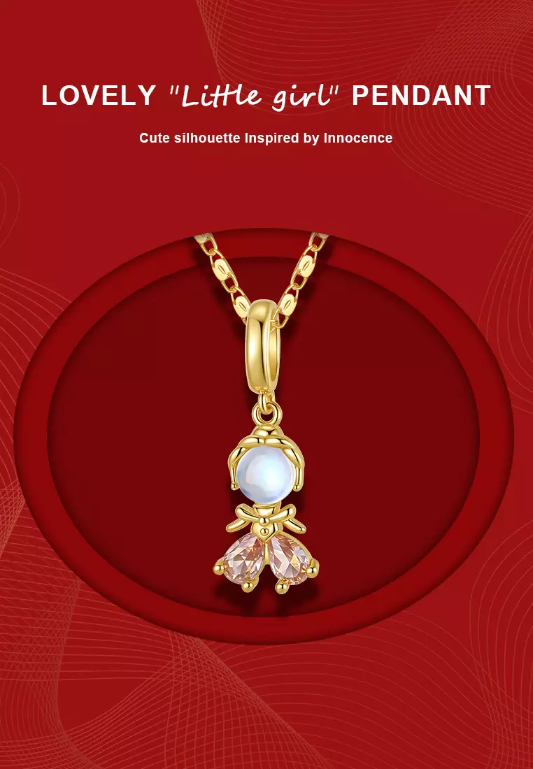Kalung Wanita Korea Original Zirconia Moonstone Fashion Style Cewek Necklaces