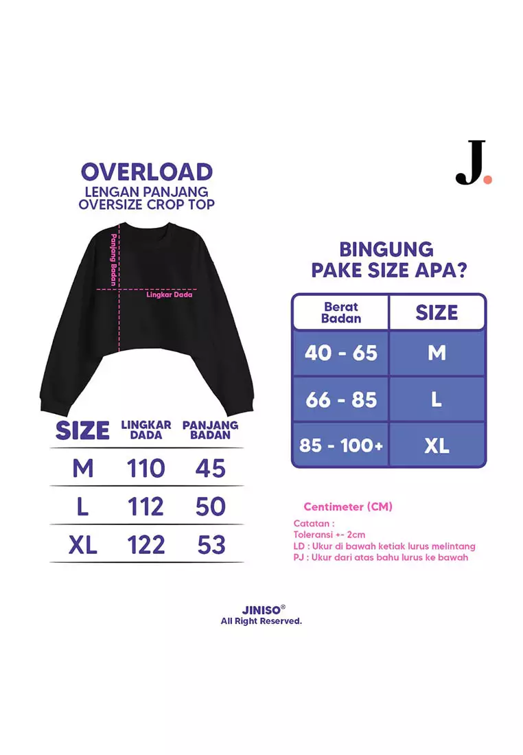 Kaos Crop Top Oversize Lengan Panjang Polos T-Shirt