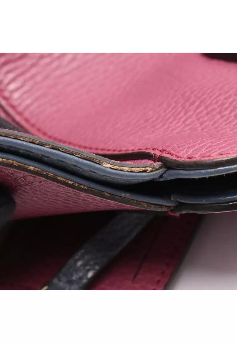 Pre-Loved Gucci swing Shoulder bag tote bag leather Pink purple Blue gray