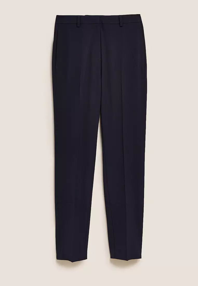Slim Fit Ankle Grazer Trousers with Stretch