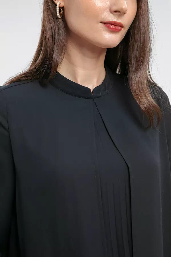 MINIMAL - Ancora - Gamis Lipit Asimetris - Black Warna Black