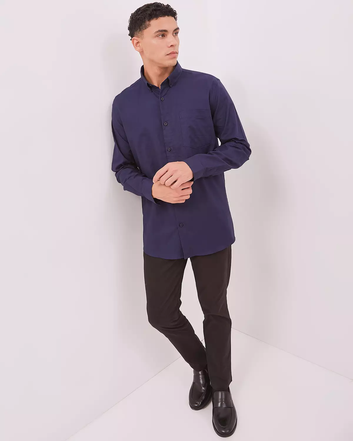 MEN'S NAVY BLUE LONG SLEEVE SHIRT