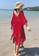 LYCKA red BC1068 Lady Beachwear Long Breezy Beach Cover-up Red 10EC8USD6E97BEGS_3