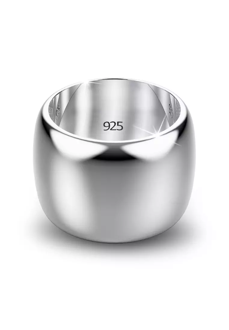 Solid 925 Sterling Silver Broadly Chunky Ring