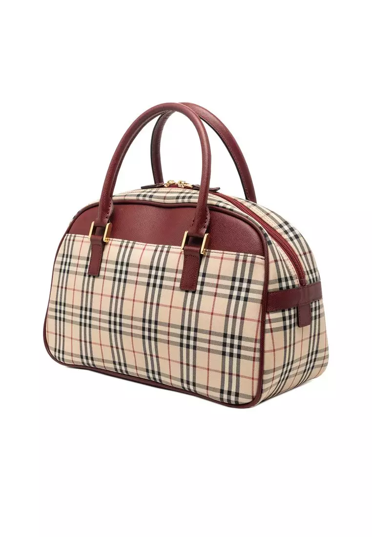 Pre-Loved Burberry House Check Canvas Handbag