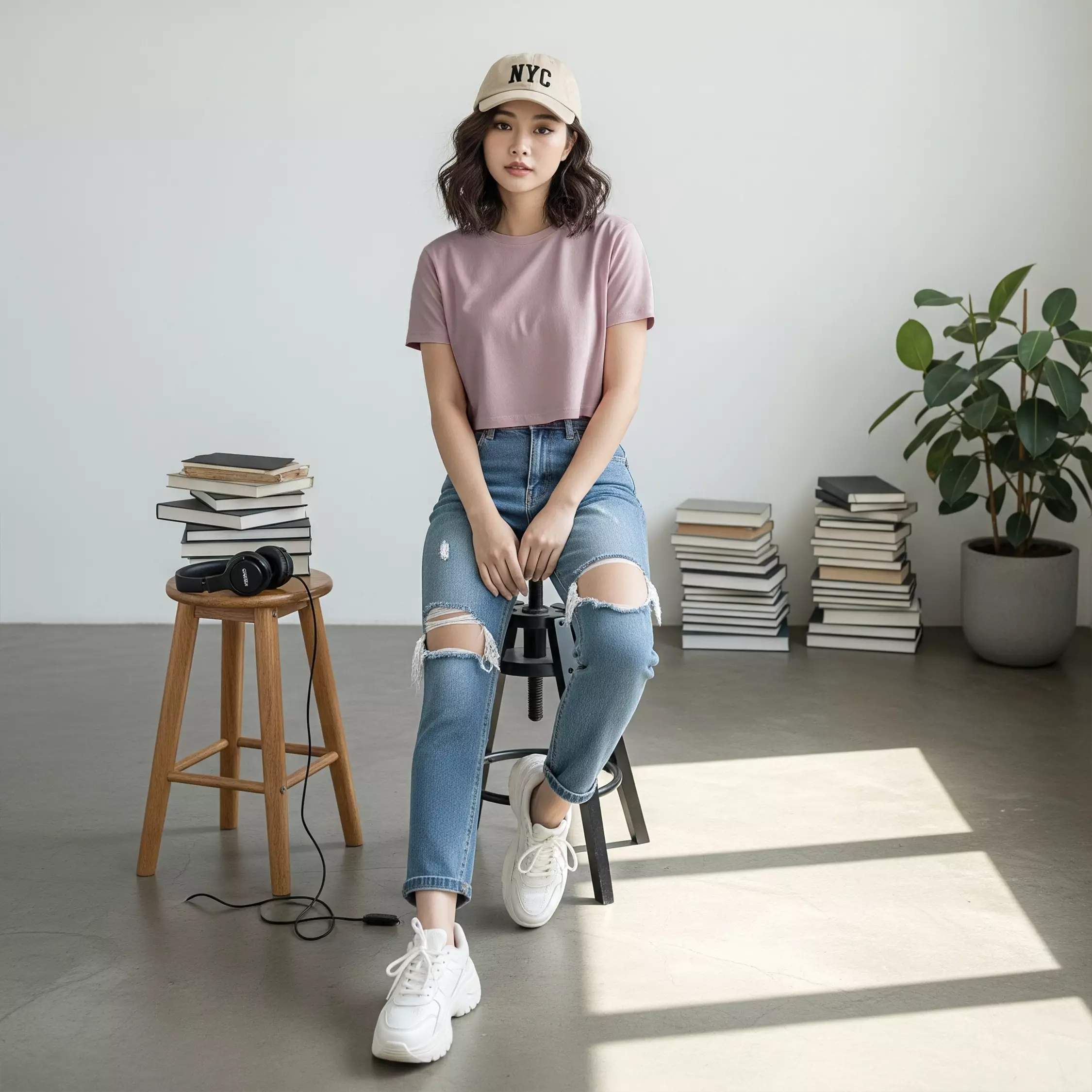 Kale VIONA WOOD ROSE / Atasan Crop Wanita / Kaos Wanita / Baju Cewek