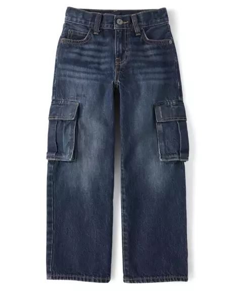 Kids Baggy Cargo Jeans -Jeans Anak Laki-Laki (Biru)