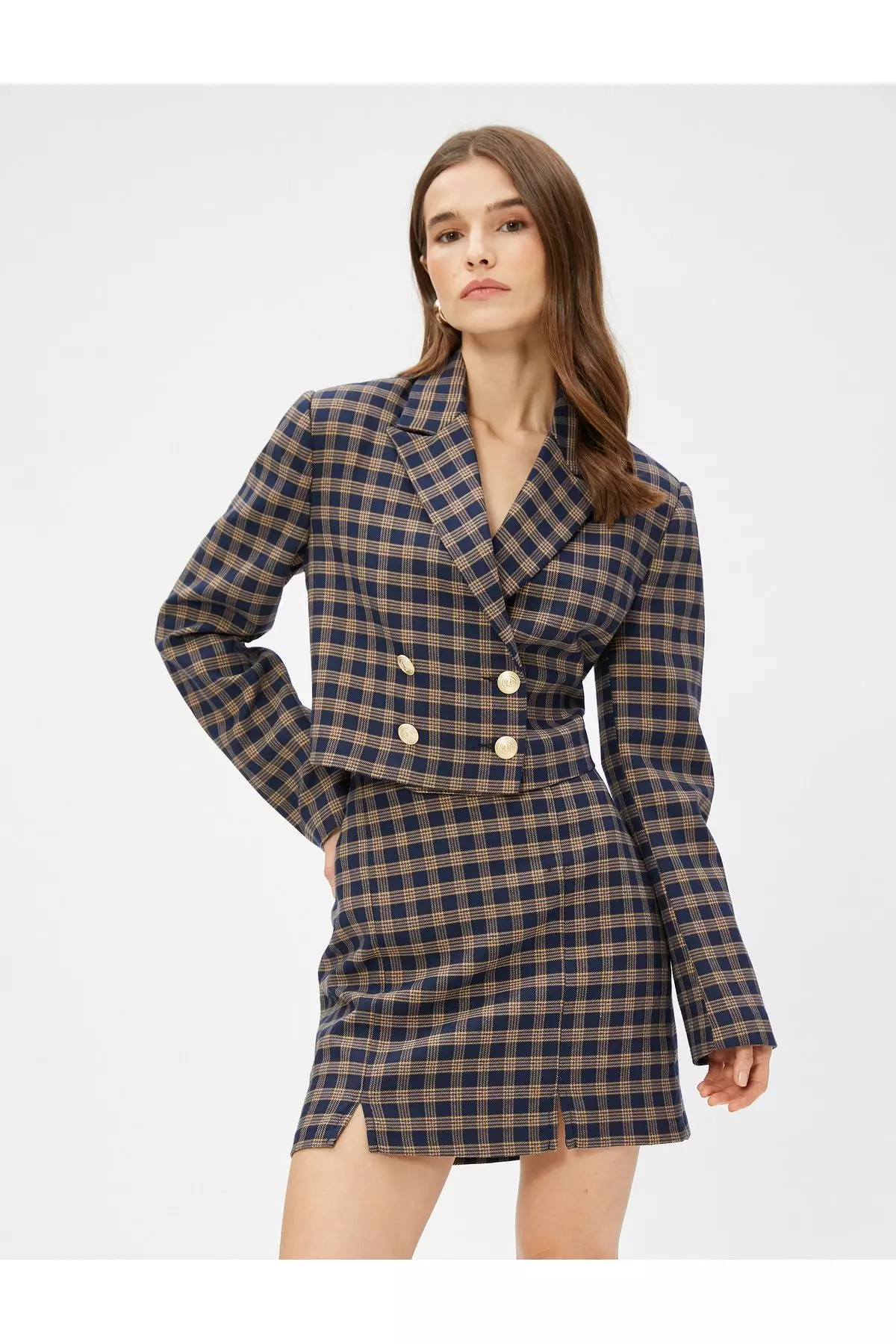 Discount on KOTON  shoes - SKU: Crop Blazer Jacket Double Breasted Buttoned