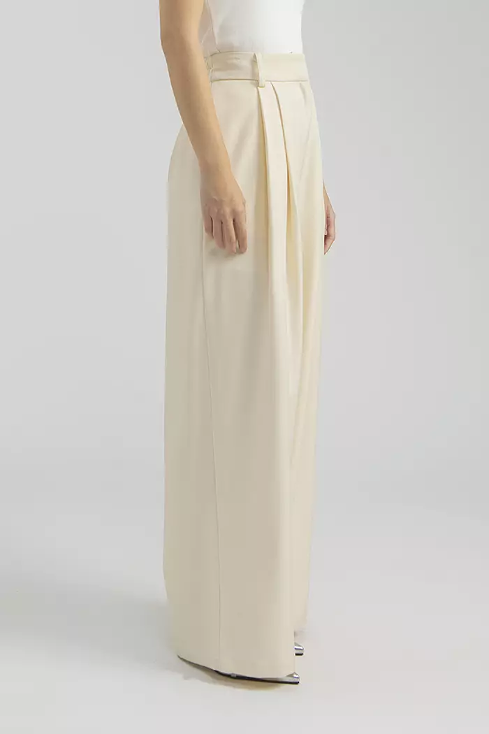 COTTONINK - Bawahan Celana Panjang Wanita Cream Bolin #SpringCollection2025