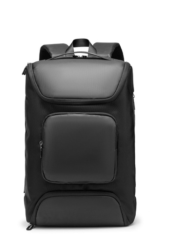 Lara black and grey Leisure travel Oxford Ttrendy backpack B8023AC18B658EGS_1