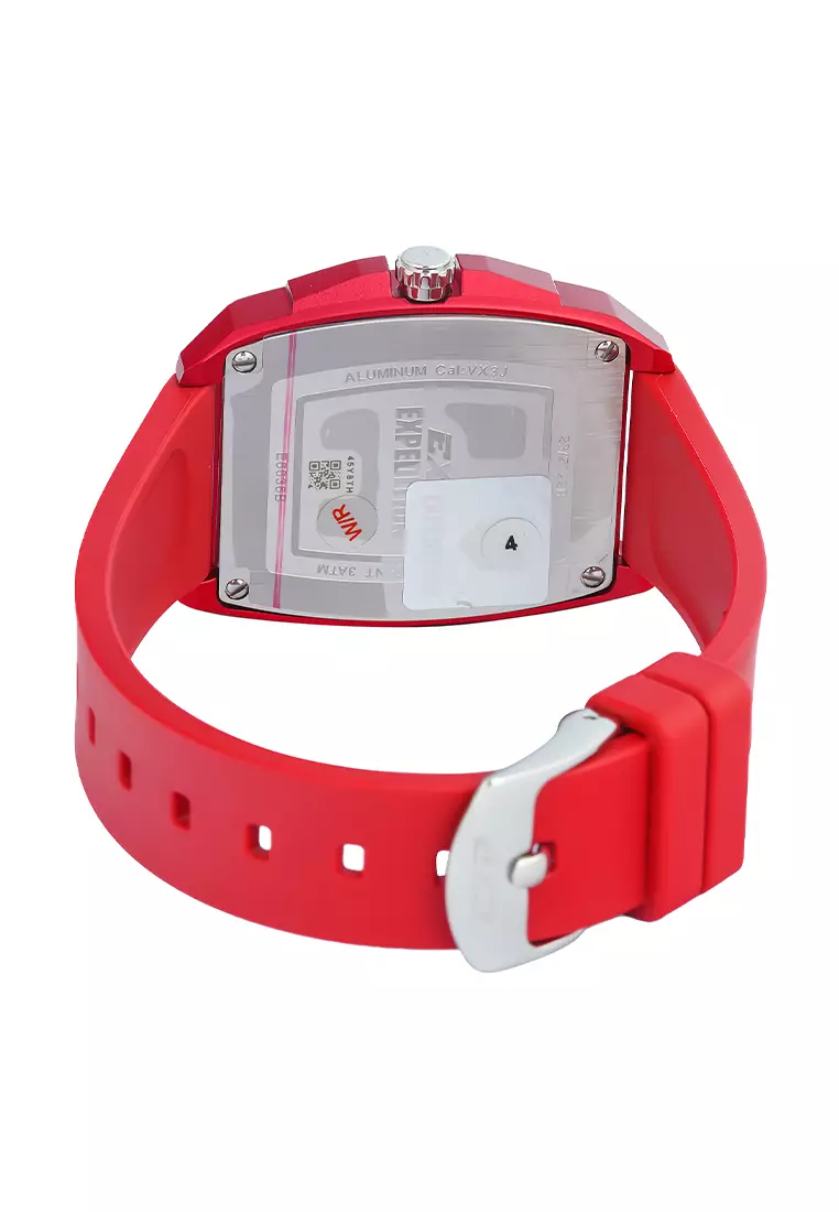 Expedition EXP - Jam Tangan Chronograph Wanita - Red Case - Red Silicone Strap - 6636BFRSSREAL