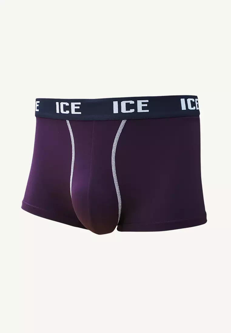 Ice Men Boxer Briefs With Pouch Contrast Stitch Nolan01 - Plum (Single Pack)