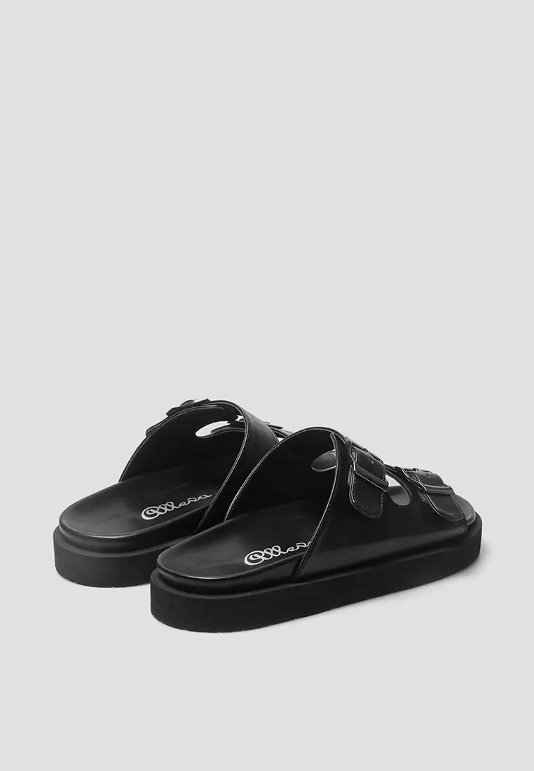 Benedetta Full Black Slide Sandals