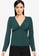 Abercrombie & Fitch green Deep V Twist Front Blouse 10437AAB5A6F82GS_1