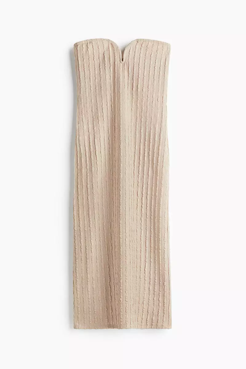 Textured jersey bandeau dress
