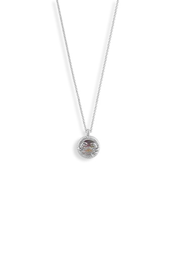 Grossé silver Grossé Silver Zodiac: 925 silver, platinum plating, black mother of pearl, rhinestone, pendant necklace (double-faced design) Cancer  GS20395P 99CADAC226C5B4GS_1