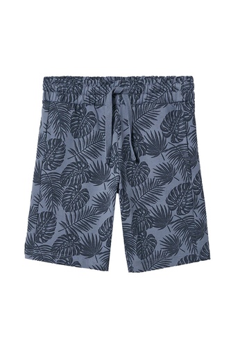 MANGO KIDS blue Tropical-Print Bermuda Shorts 35AD1KA98CB5C2GS_1